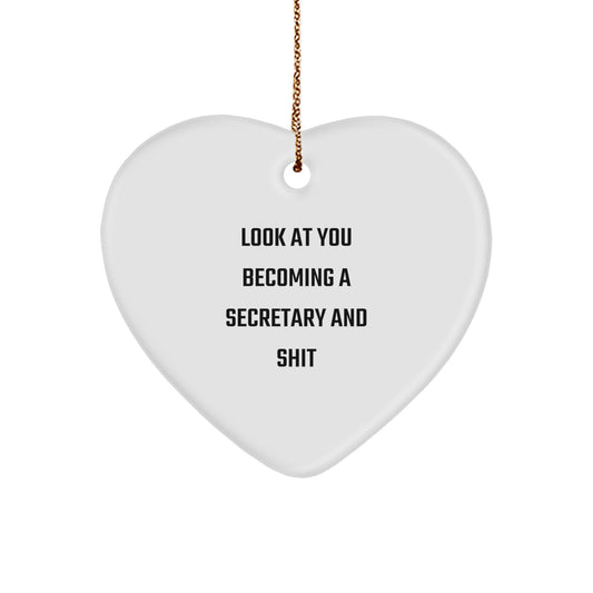 Funny Secretary Heart Ornament Gifts from Friends or Family for Secretary - Image 1