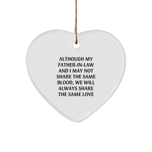 Father-in-law Heart Ornament, Inspirational Quote Gifts from Men for Dad, Christmas Unique Gifts for Men Family Friends - Image 1
