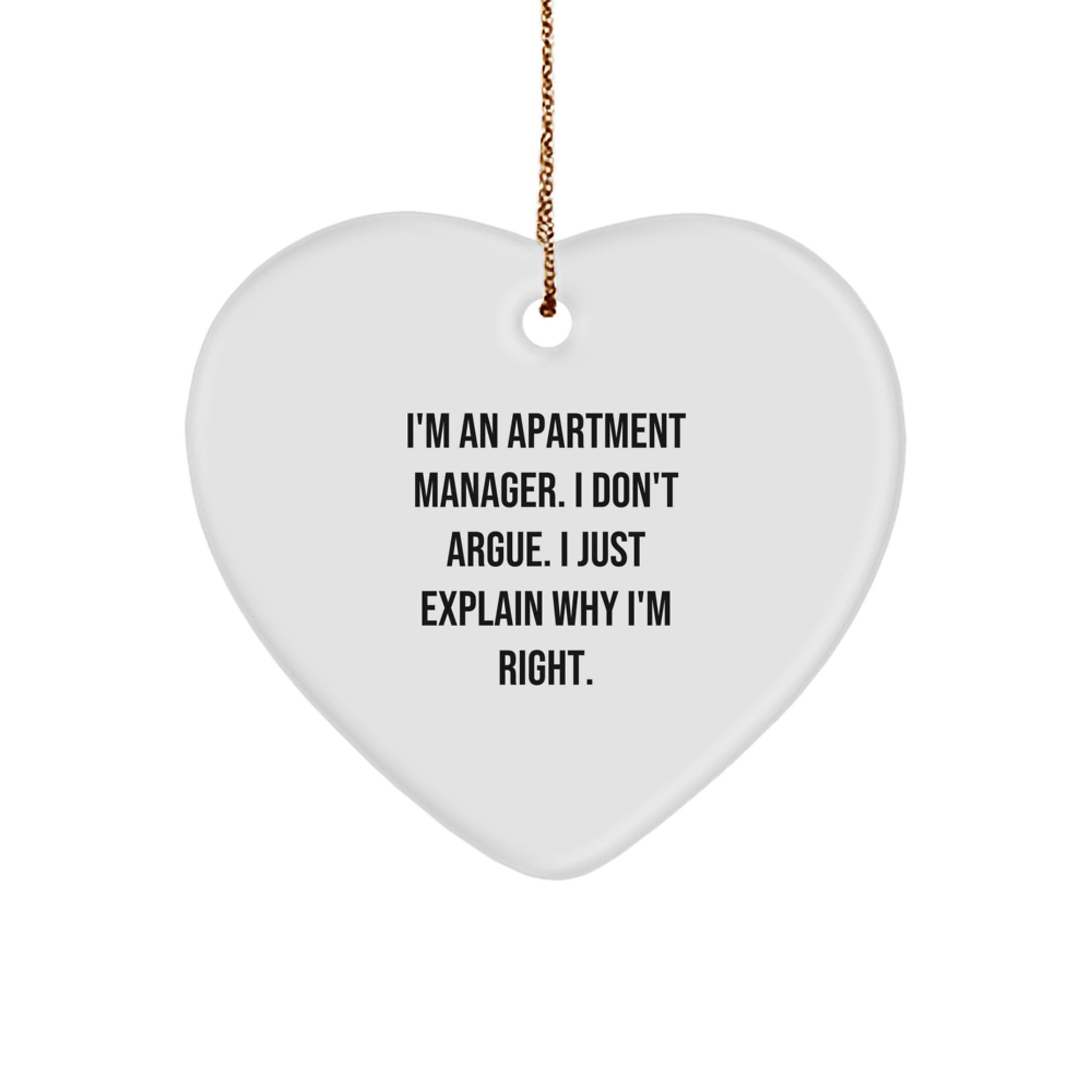 Gifts from Friends and Family for Apartment Manager, Funny Quote Heart Ornament, Christmas Unique Gifts, Inspirational Decoration - Image 1