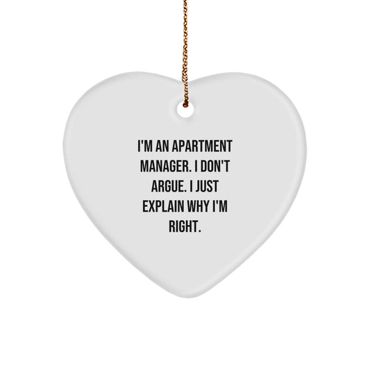 Gifts from Friends and Family for Apartment Manager, Funny Quote Heart Ornament, Christmas Unique Gifts, Inspirational Decoration - Image 1