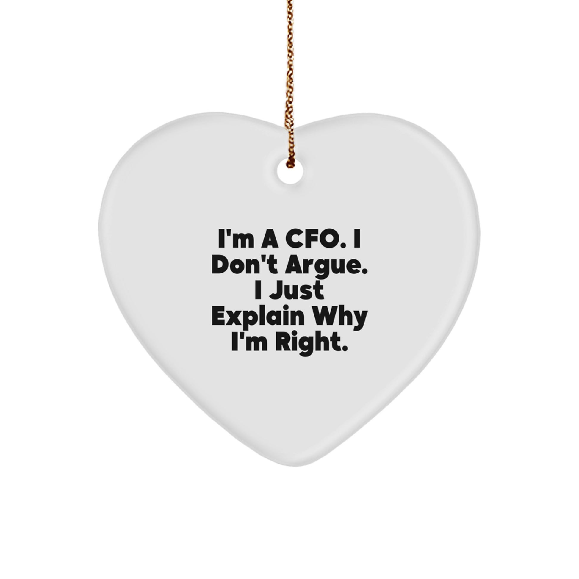 Funny CFO Gifts from Men to Friends - Heart Ornament with Inspirational Quote - Christmas Unique Gifts for CFO - Image 1