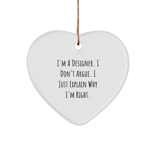 Designer Gifts for Christmas - Funny Quote Heart Ornament, Gifts from Friends to Family - Image 1