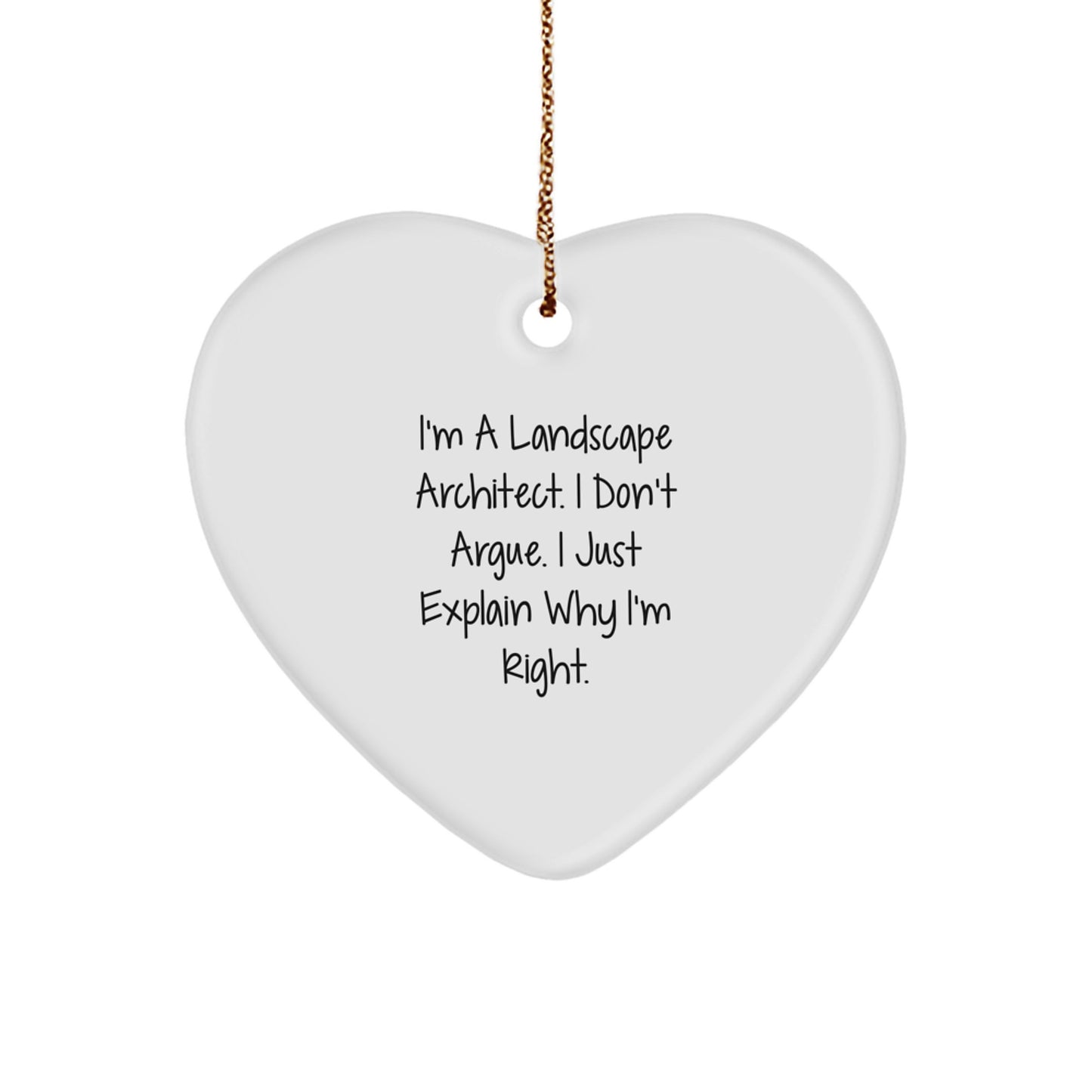 Landscape Architect Heart Ornament - Funny Quote Gifts for Men from Friends, Coworkers, or Family, Christmas Unique Presents - Image 1