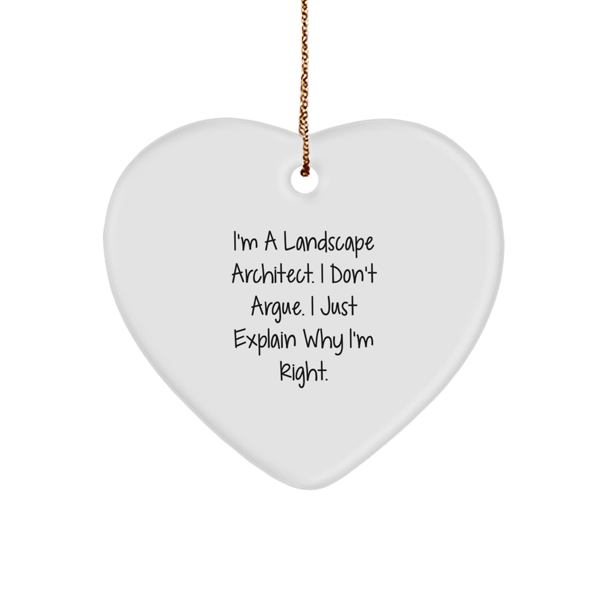 Landscape Architect Heart Ornament - Funny Quote Gifts for Men from Friends, Coworkers, or Family, Christmas Unique Presents - Image 1
