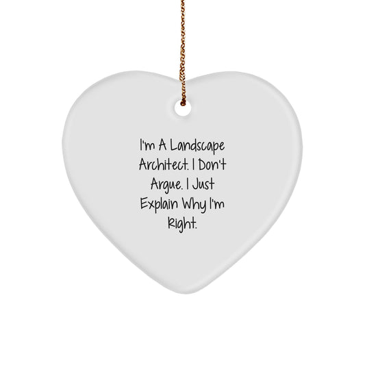 Landscape Architect Heart Ornament - Funny Quote Gifts for Men from Friends, Coworkers, or Family, Christmas Unique Presents - Image 1