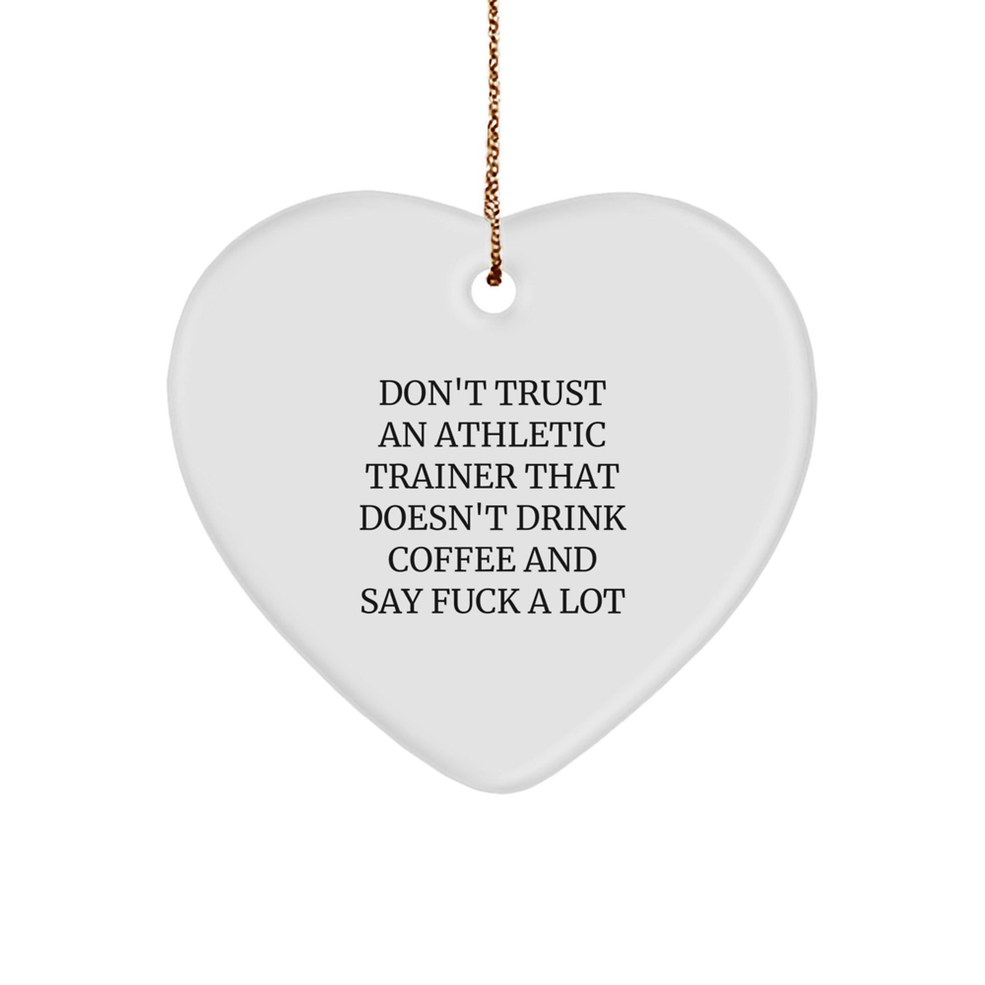 Funny Athletic Trainer Gifts, Heart Ornament for Christmas, 'Don't Trust...' - Image 1