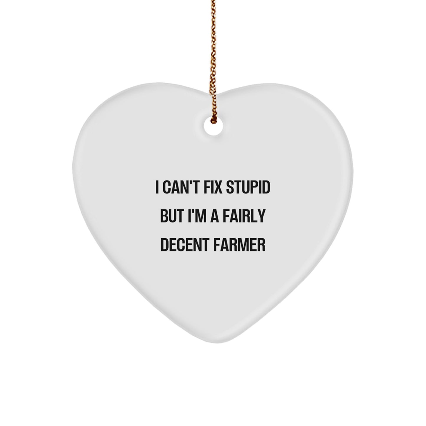 Funny Farmer Heart Ornament Gifts from Men to Friends, Coworkers, Family for Christmas - Image 1