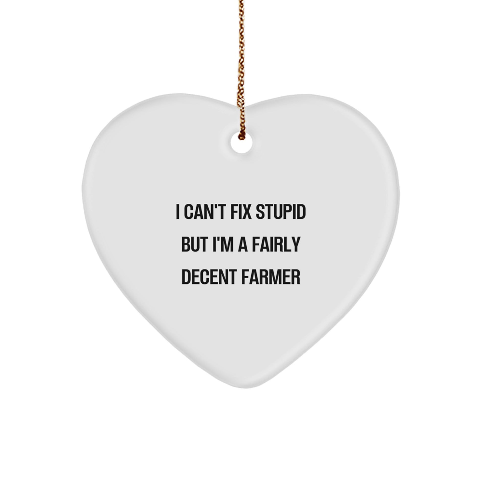 Funny Farmer Heart Ornament Gifts from Men to Friends, Coworkers, Family for Christmas - Image 1