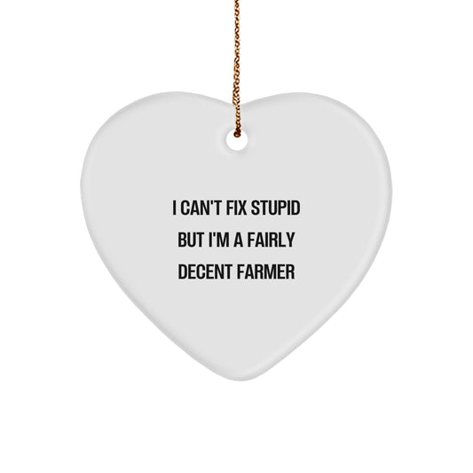 Funny Farmer Heart Ornament Gifts from Men to Friends, Coworkers, Family for Christmas - Image 1