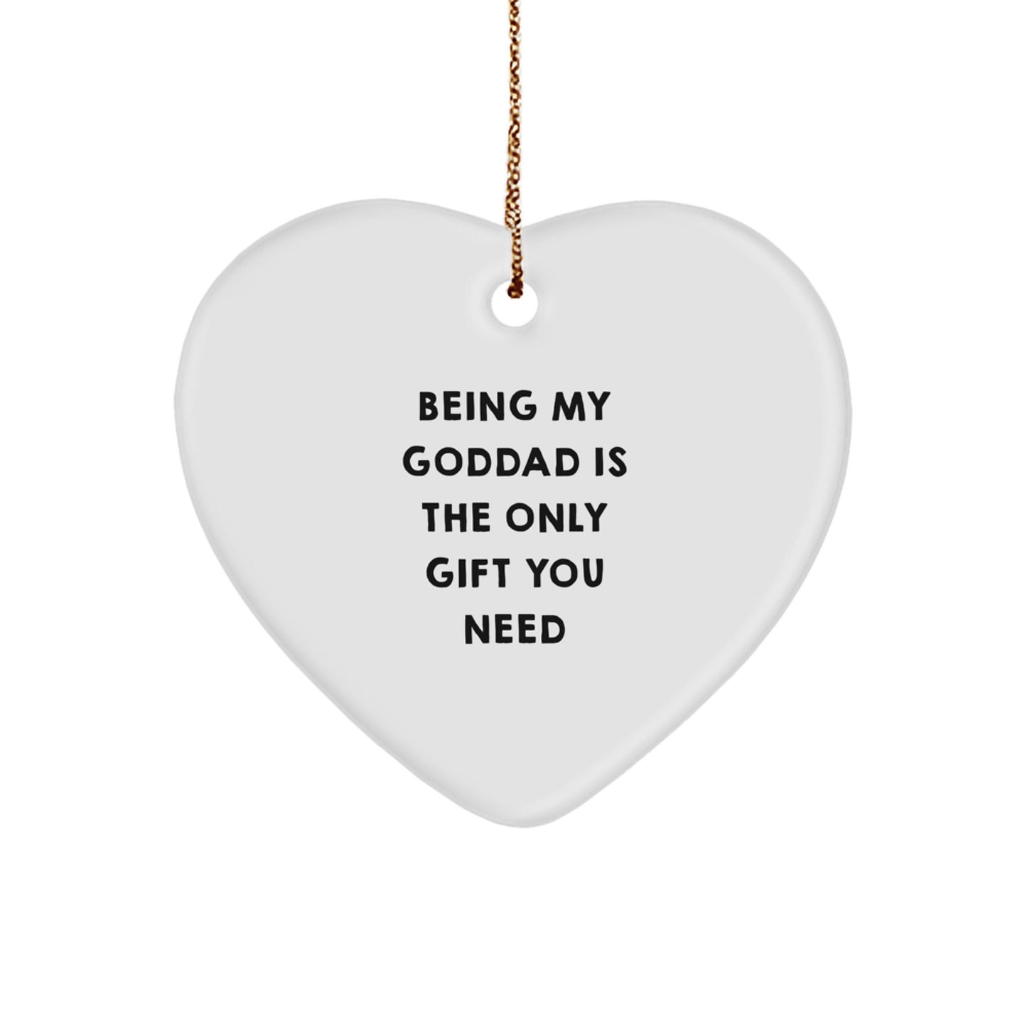 Goddad Heart Ornament, Funny Quote, Gifts from Men to Goddads, Christmas Unique Gifts for Him - Image 1