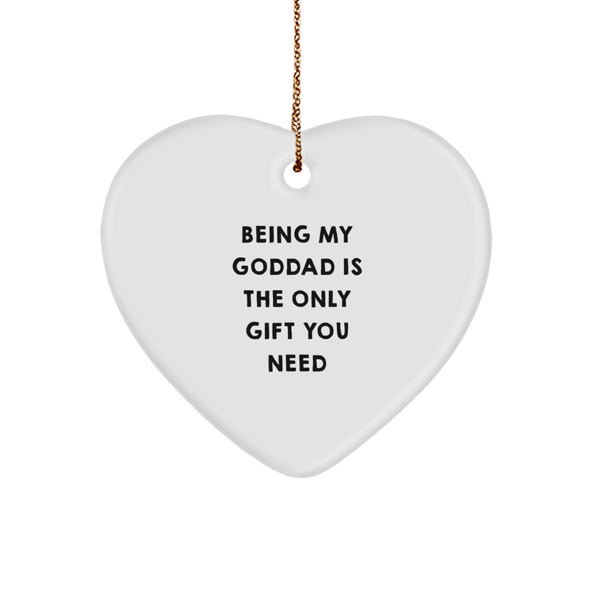Goddad Heart Ornament, Funny Quote, Gifts from Men to Goddads, Christmas Unique Gifts for Him - Image 1