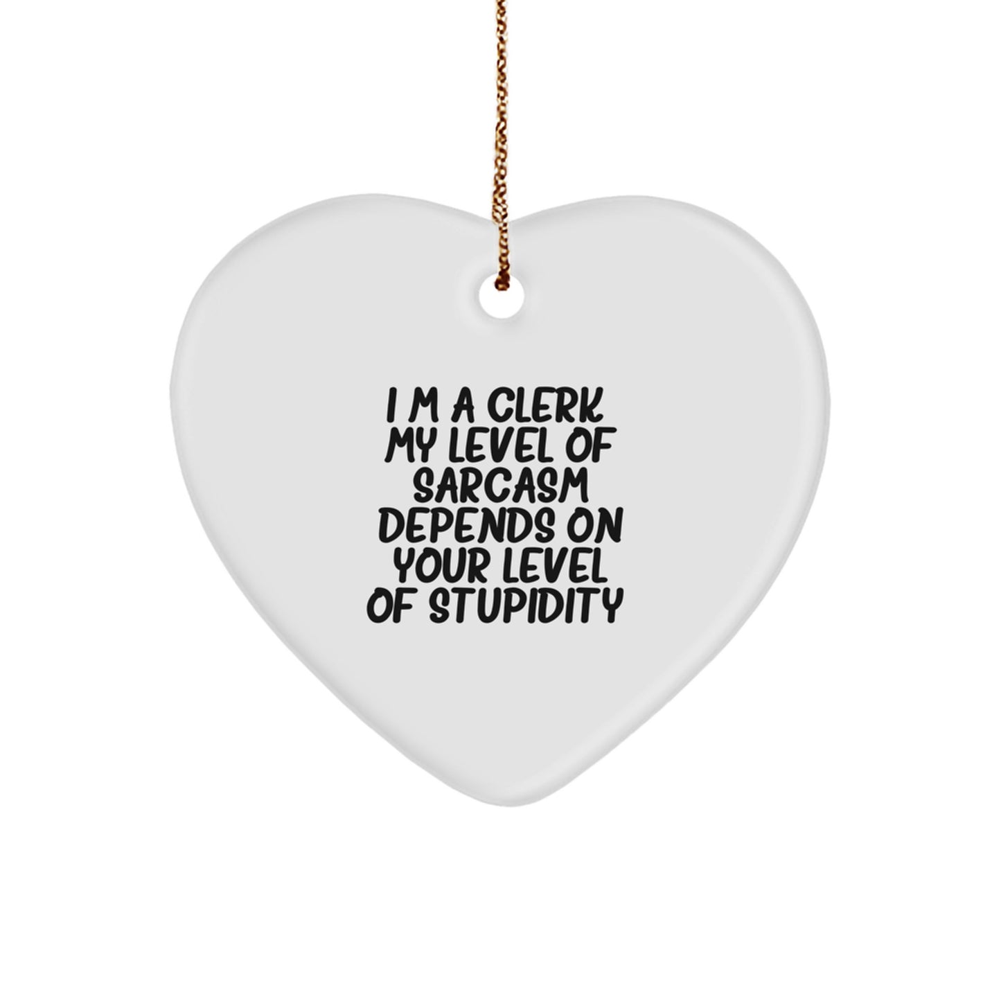 Funny Clerk Heart Ornament Gifts from Friends to Clerk for Christmas - Image 1