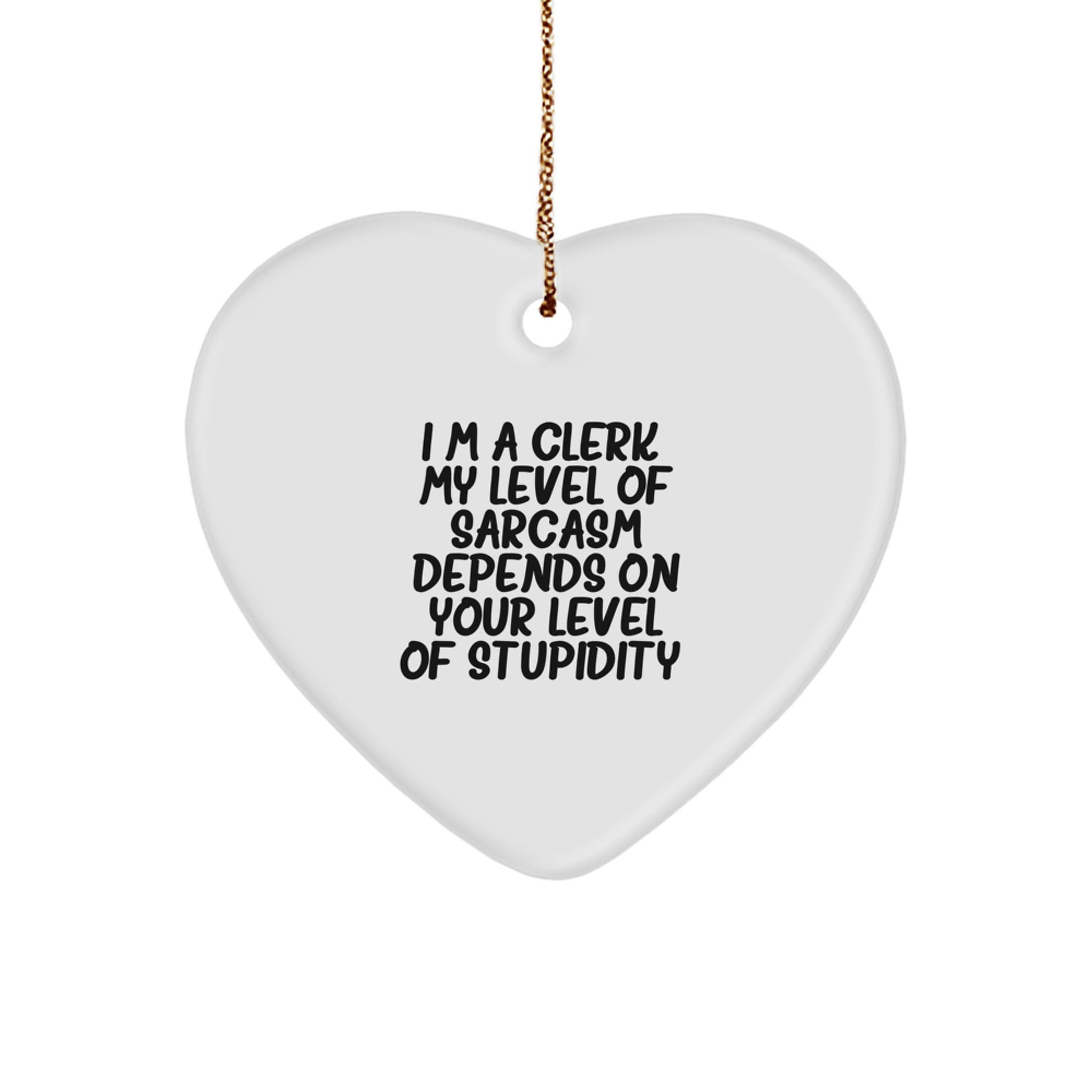 Funny Clerk Heart Ornament Gifts from Friends to Clerk for Christmas - Image 1