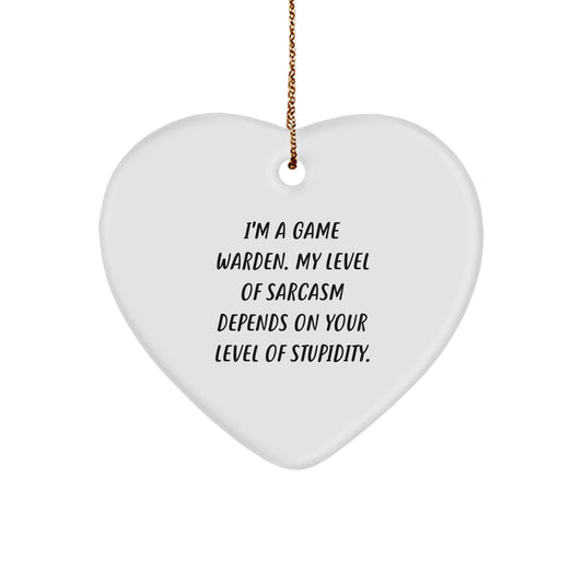 Funny Game Warden Heart Ornament Gifts from Friends, Coworkers, or Family for Christmas - I'm A Game Warden. - Image 1
