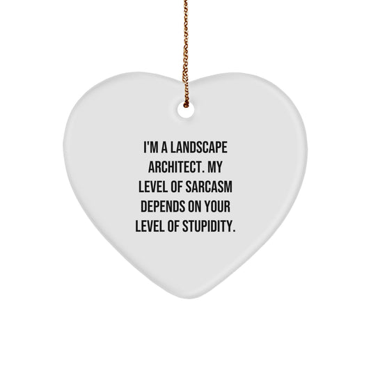 Funny Landscape Architect Gifts from Friends - Heart Ornament for Christmas - Image 1