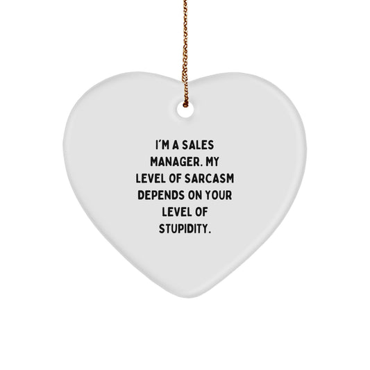 Funny Sales Manager Gifts from Men to Coworkers - Heart Ornament for Christmas - Image 1