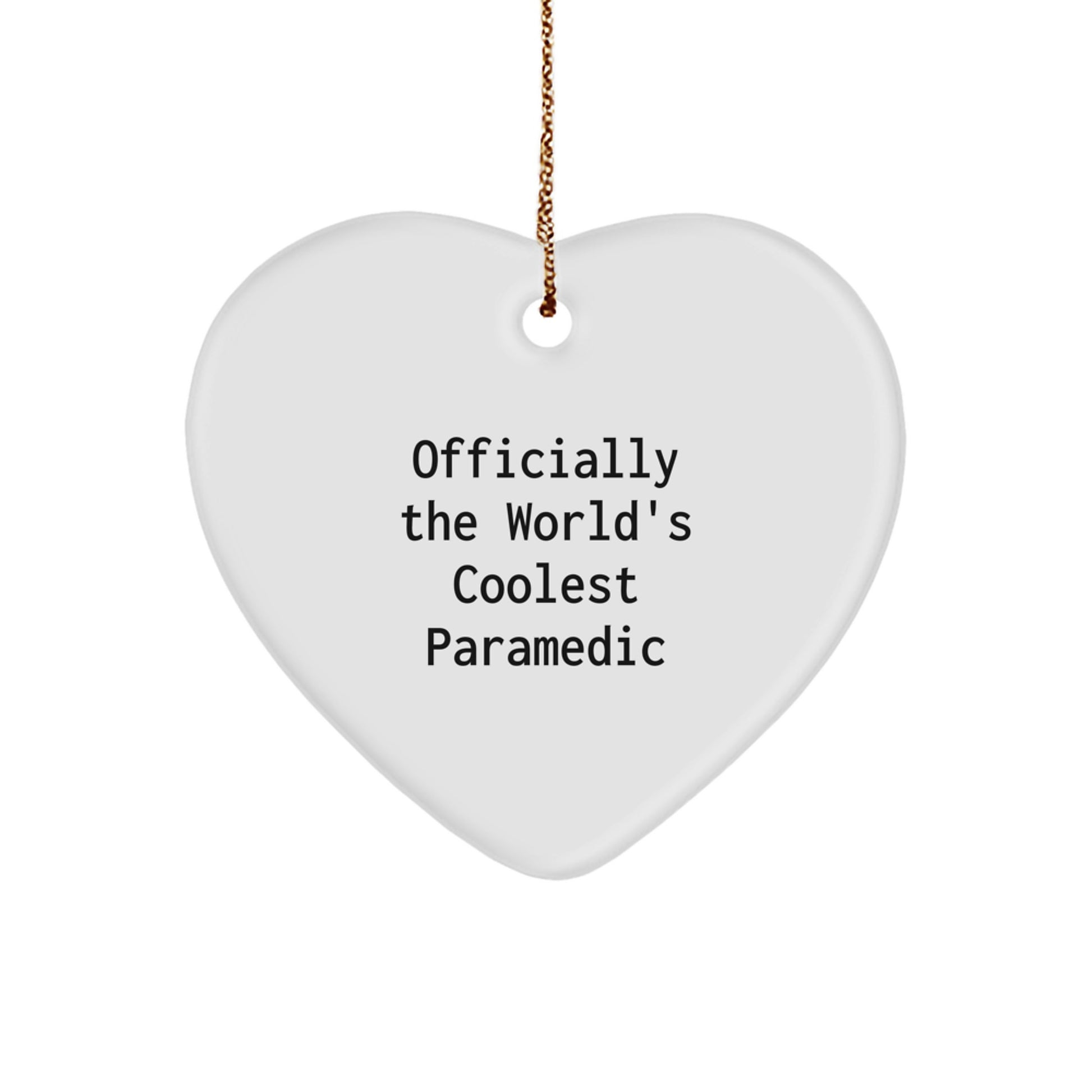 Funny Rescue Worker Gifts from Men - Officially The World's Coolest Rescue Worker Heart Ornament, Perfect for Rescue Worker Christmas Unique Gifts, Rescue Worker Heart Ornament - Image 1