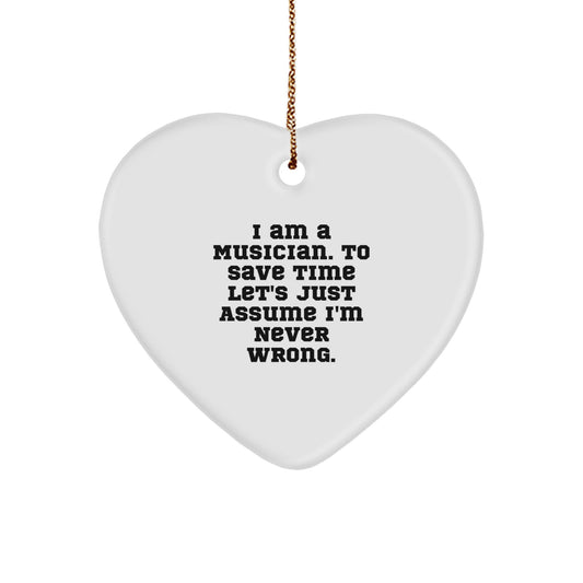 Musician Heart Ornament Gifts from Friends - Funny Quote Christmas Decoration for Musician Home - Image 1