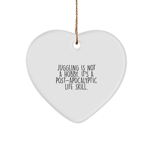 Funny Juggling Gifts for Juggling Enthusiasts - Heart Ornament from Friends, Unique Christmas Unique Gifts for Women, Men, Family, and Coworkers - Image 1