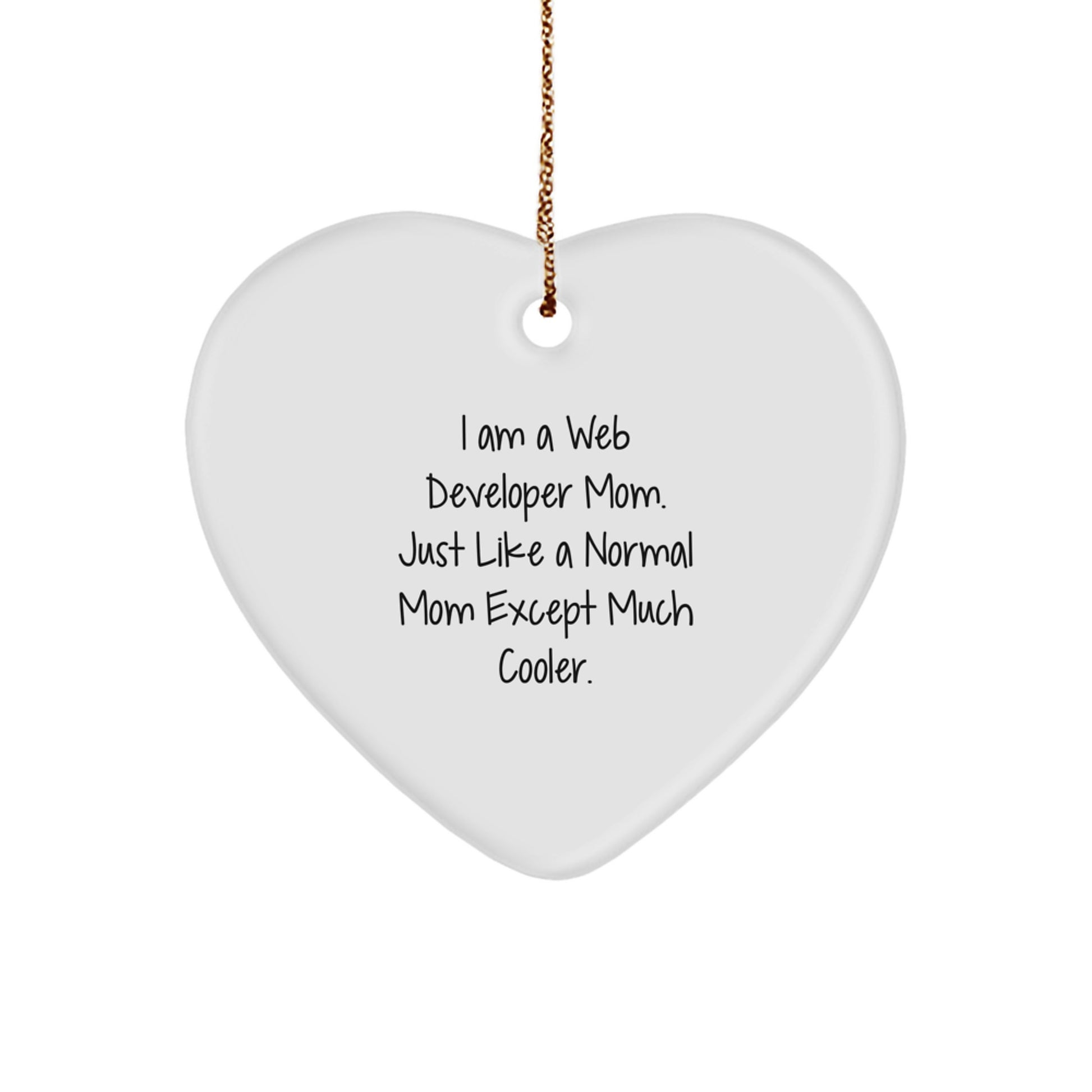 Web Developer Mom's Cool Heart Ornament Gifts from Friends for Christmas - Image 1