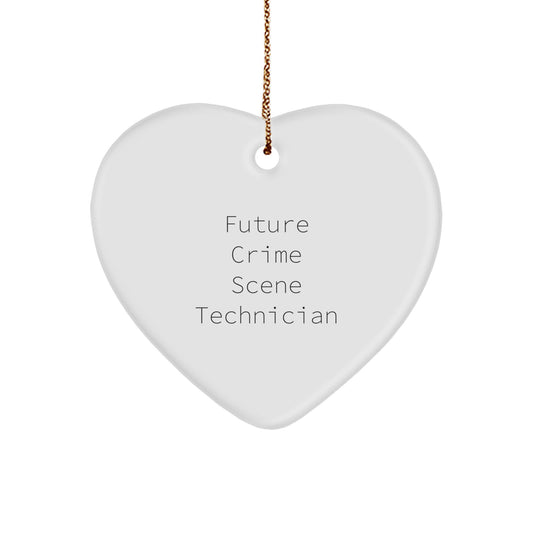 Funny Crime Scene Technician Gifts from Friends - Heart Ornament for Men, Future Crime Scene Technician, Christmas Unique Gifts - Image 1
