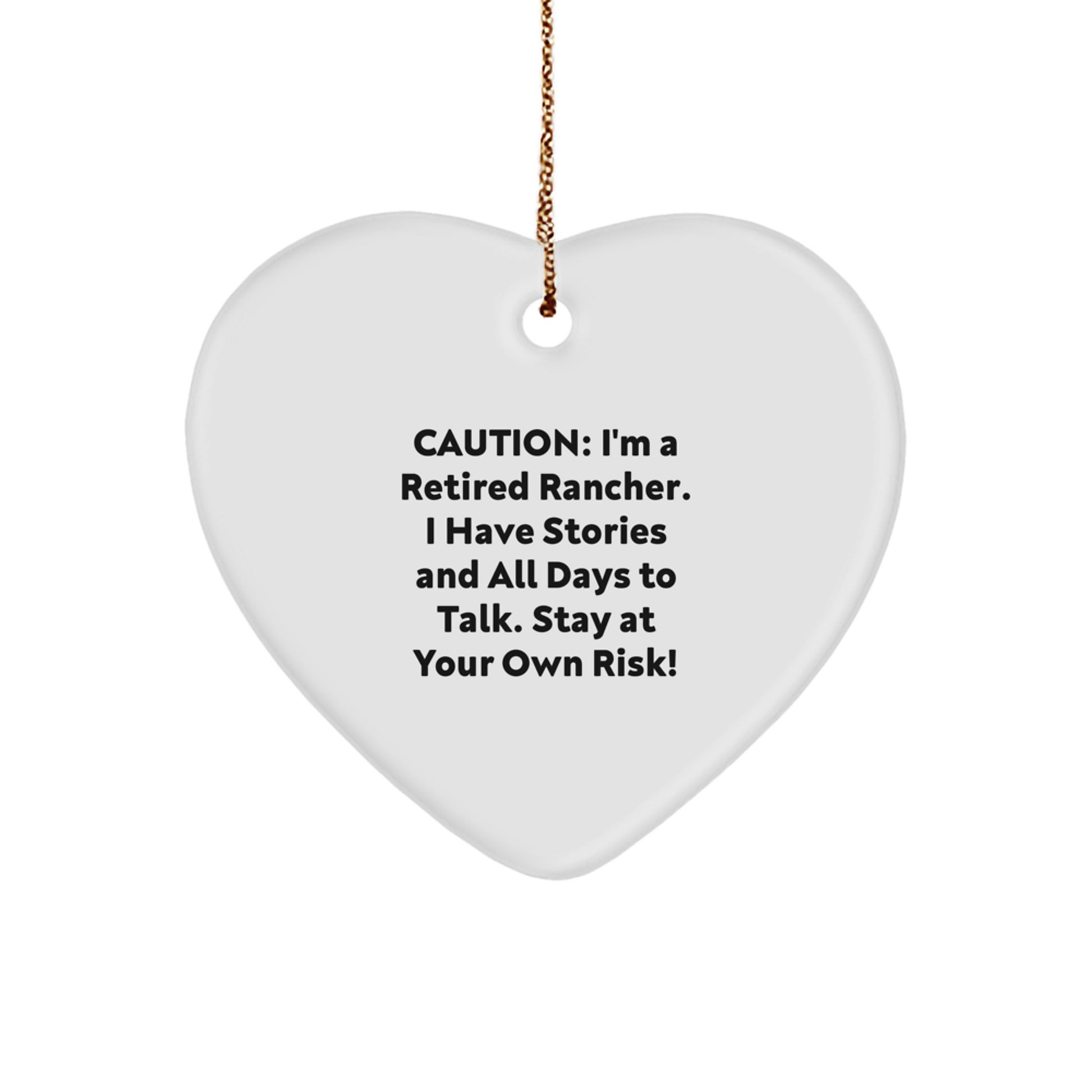 Rancher's Heartfelt Christmas Warning: Funny Heart Ornament Gifts for Men, Friends, Family - Image 1