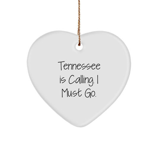 Tennessee-Inspired Funny Heart Ornament Gifts from Friends and Family for Tennessee Lovers, Unique Christmas Unique Gifts - Image 1