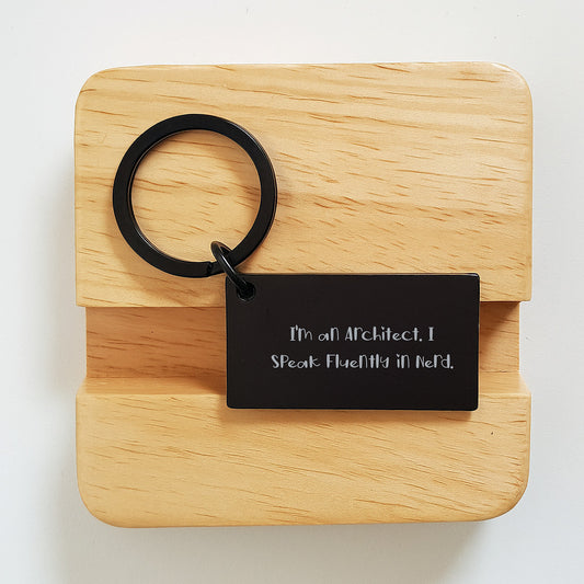 Architect Gifts, Funny Keychain, Graduation Unique Gifts from Friends to Coworkers, I'm An Architect. I Speak Fluently In genius. - Image 2