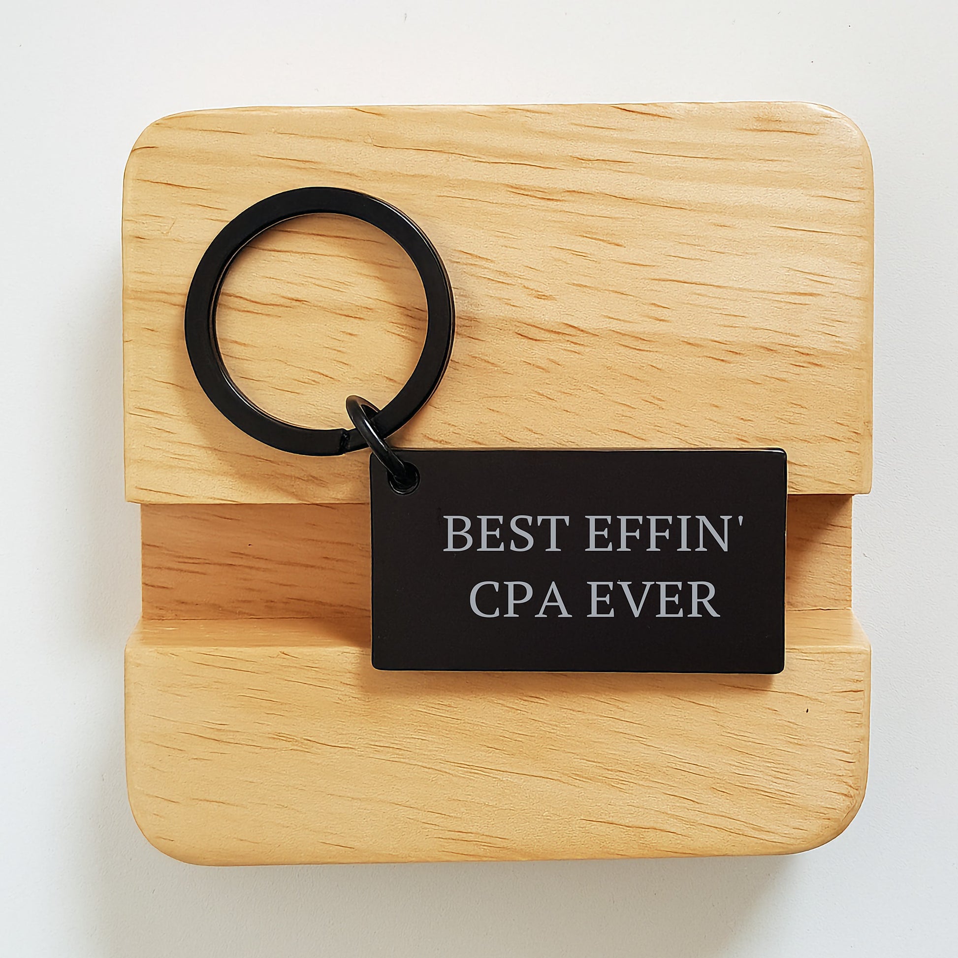 Funny CPA Keychain Gifts from Friends, Coworkers, or Family - Best Effin' Cpa Ever Quote, Black Stainless Steel, Corrosion-Resistant, Birthday Unique Gifts for Men, Women, or CPA - Image 2