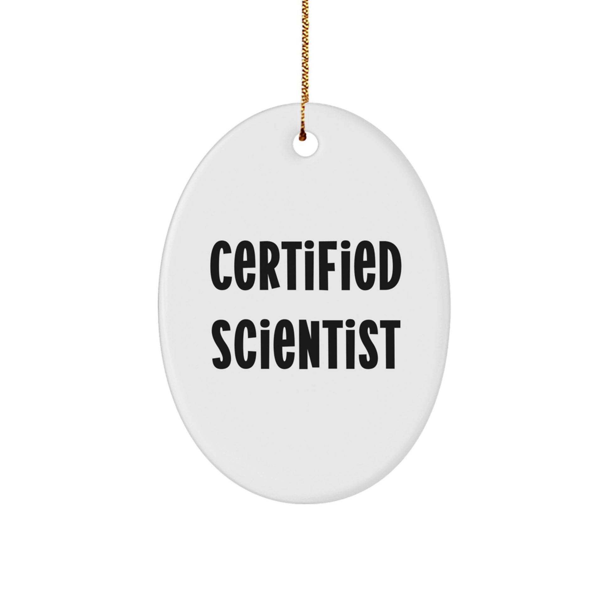 Funny Scientist Gifts from Men to Coworkers - Oval Ornament for Christmas - Image 1