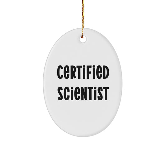 Funny Scientist Gifts from Men to Coworkers - Oval Ornament for Christmas - Image 1