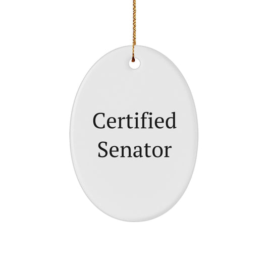 Funny Senator Gifts for Men Friends Coworkers Family - Oval Ornament Christmas Unique - Image 1