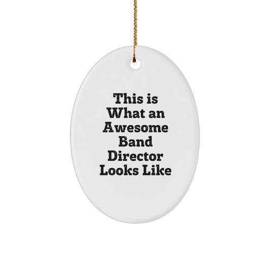 Funny Band Director Gifts from Friends - Oval Ornament This Is What An Awesome Band Director Looks Like - Christmas Memorable Presents for Band Director - Image 1