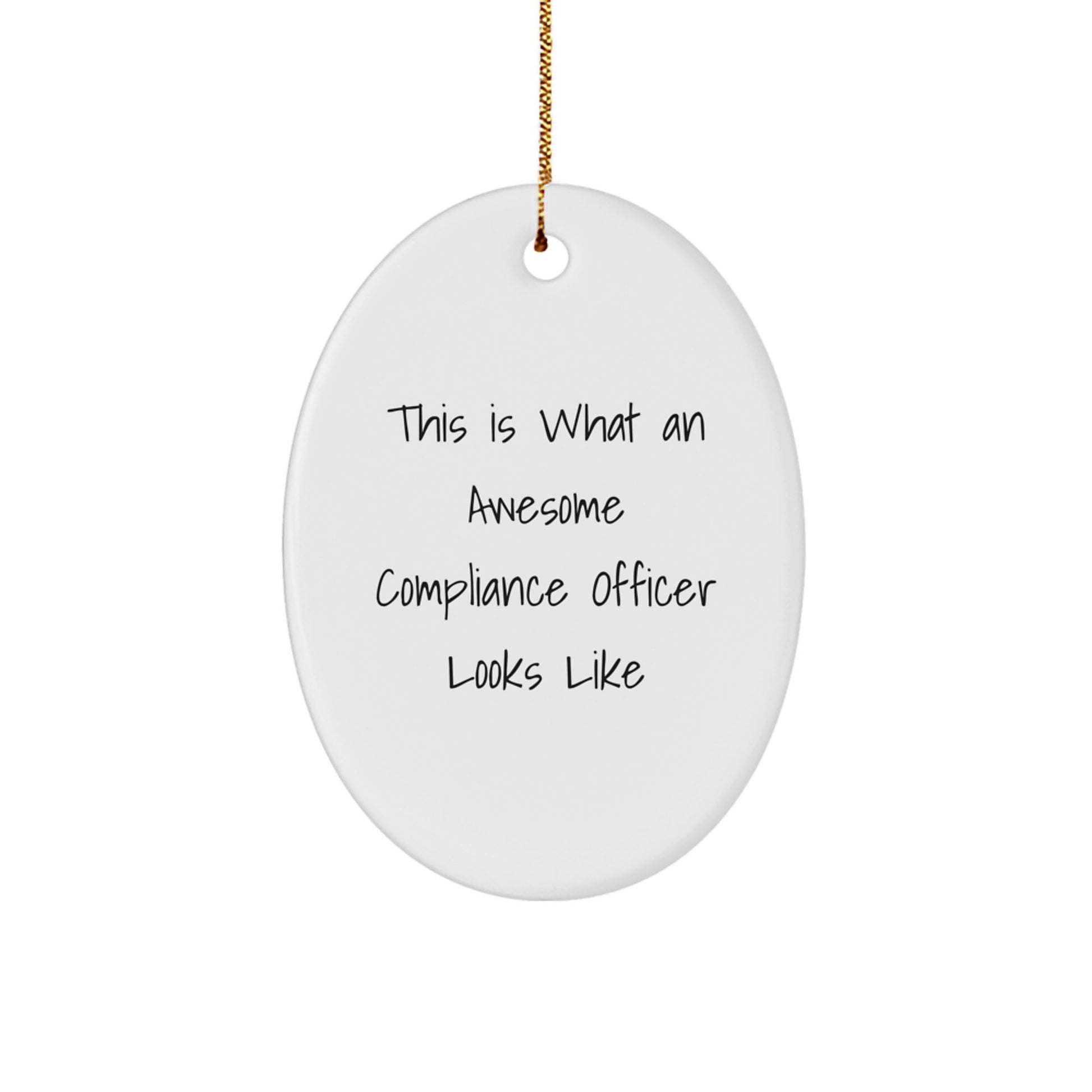 Compliance Officer Gifts from Friends This Is What Awesome Looks Like Oval Ornament, Unique Christmas Unique Gifts for Her Him Men Women Coworkers Family - Image 1