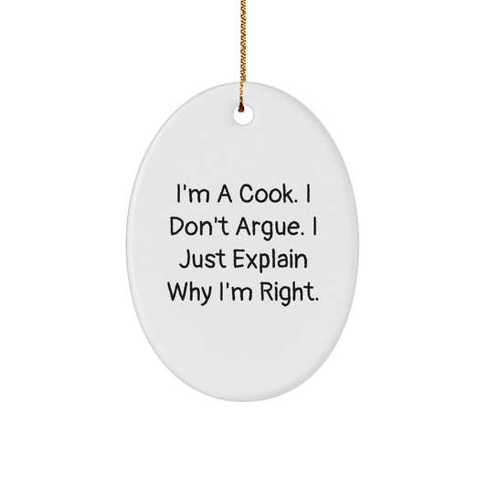 Cook Gifts from Friends for Men Oval Ornament I'm A Cook Funny Quote Christmas Unique Gifts - Image 1