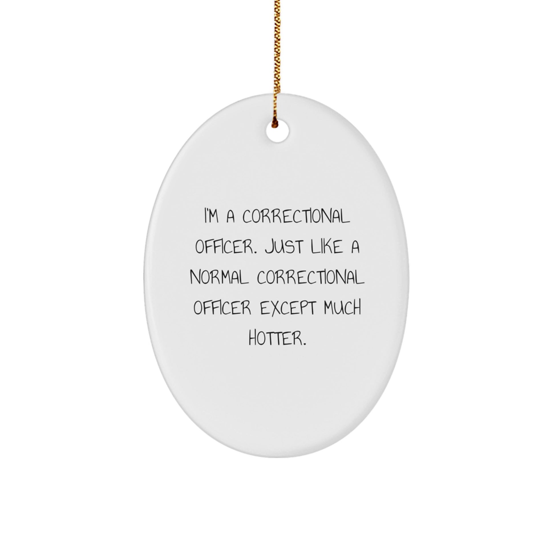Correctional Officer Gifts, Funny Oval Ornament, Gifts from Family to Correctional Officer, Perfect Christmas Unique Gifts for Her or Him - Image 1