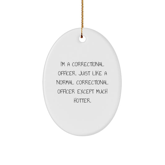Correctional Officer Gifts, Funny Oval Ornament, Gifts from Family to Correctional Officer, Perfect Christmas Unique Gifts for Her or Him - Image 1