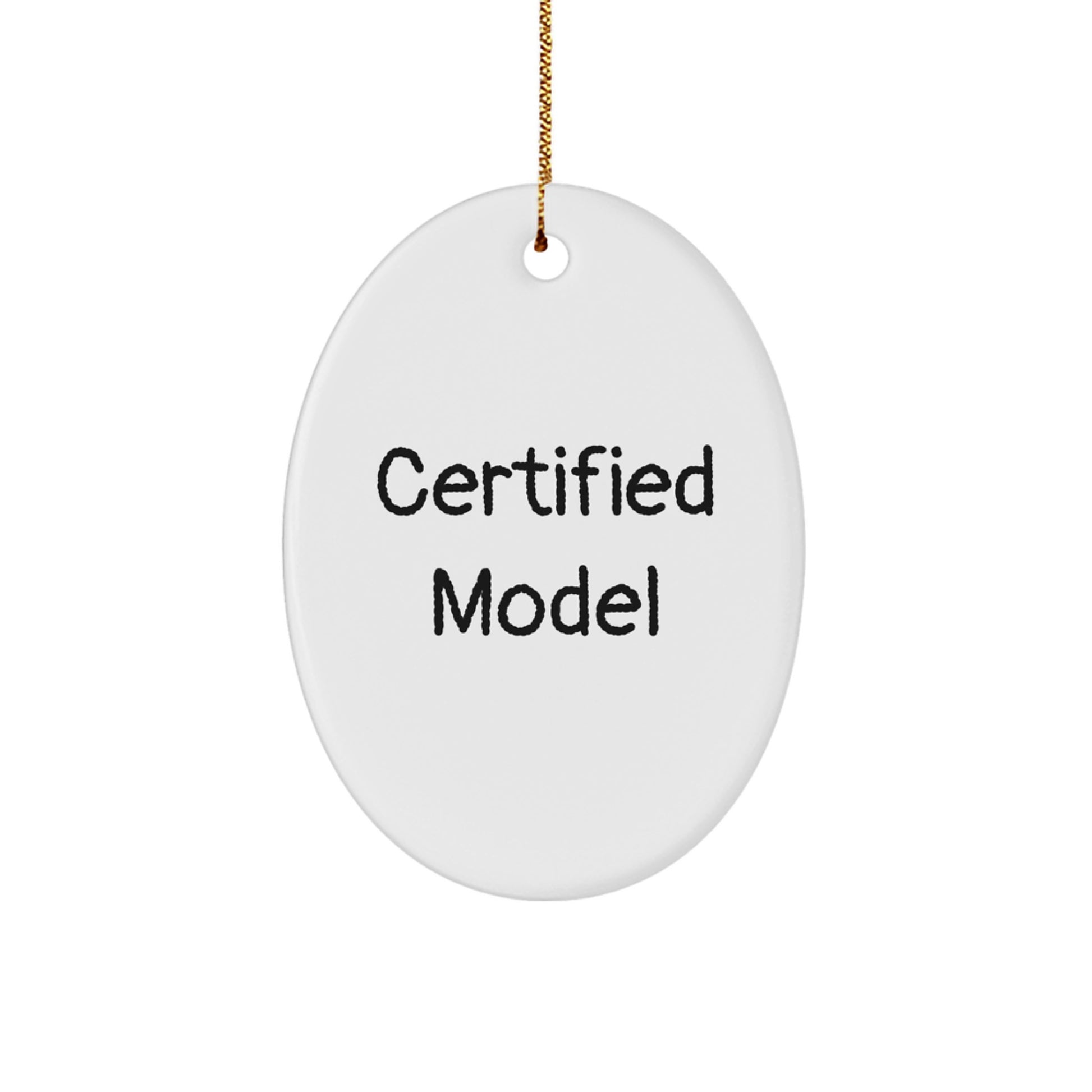 Funny Model Gifts from Friends, Christmas Unique Oval Ornament with Inspirational Quote, Gifts for Model Lovers - Image 1