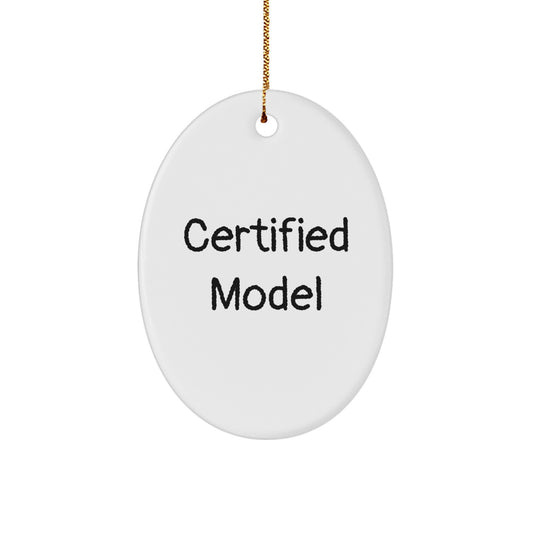 Funny Model Gifts from Friends, Christmas Unique Oval Ornament with Inspirational Quote, Gifts for Model Lovers - Image 1