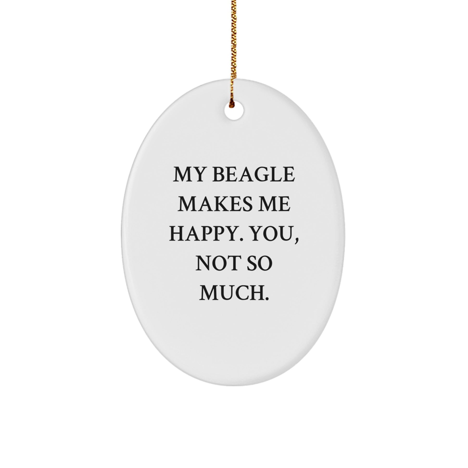 Funny Beagle Dog Gifts from Men, Women, Family for Beagle Dog, Oval Ornament, Christmas Unique Gifts - Image 1