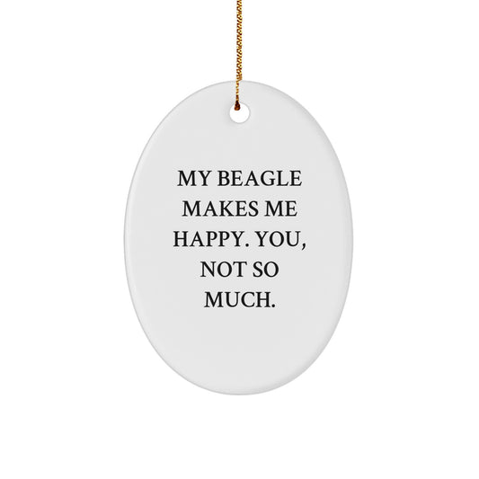 Funny Beagle Dog Gifts from Men, Women, Family for Beagle Dog, Oval Ornament, Christmas Unique Gifts - Image 1