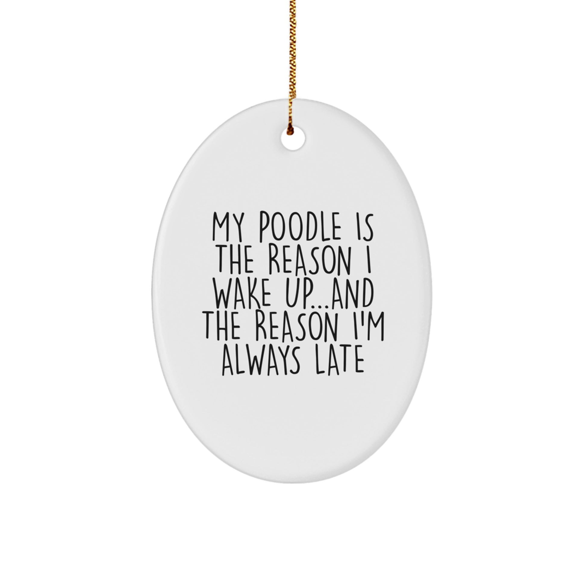 Funny Poodle Dog Oval Ornament Gifts from Men to Friends for Christmas Unique - Image 1