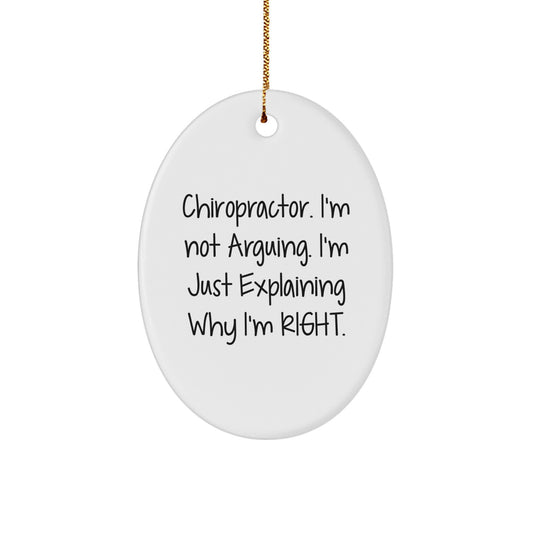 Chiropractor Humor Oval Ornament Gifts from Friends and Family for Christmas - Image 1