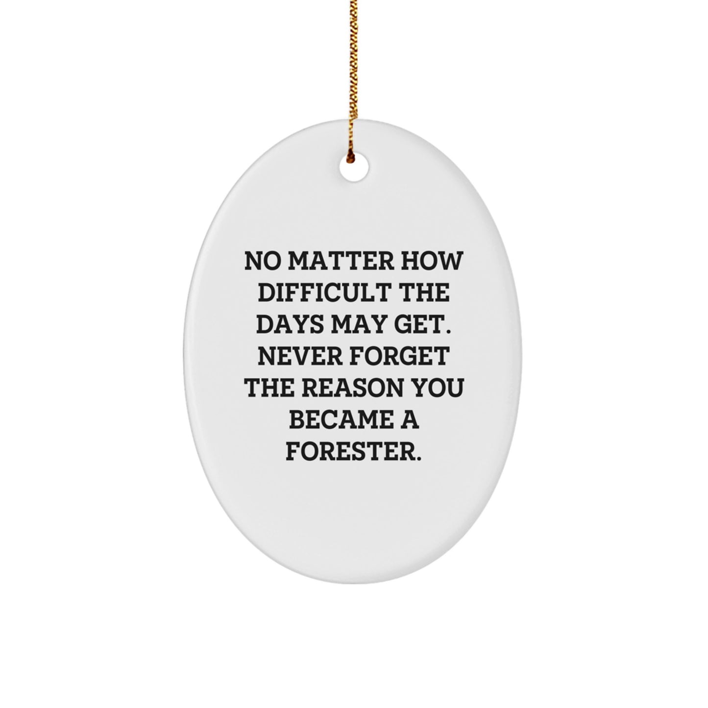 Forester Gifts from Friends, Family, or Coworkers - Inspirational Oval Ornament for Men, Women, and Foresters - Quotes for Christmas - Image 1