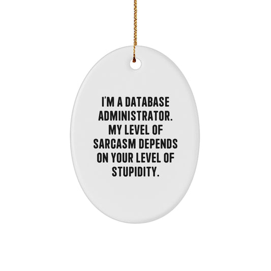 Funny Database Administrator Oval Ornament for Christmas Unique Gifts from Friends to Colleagues and Family Members - I'm A Database Administrator - Image 1