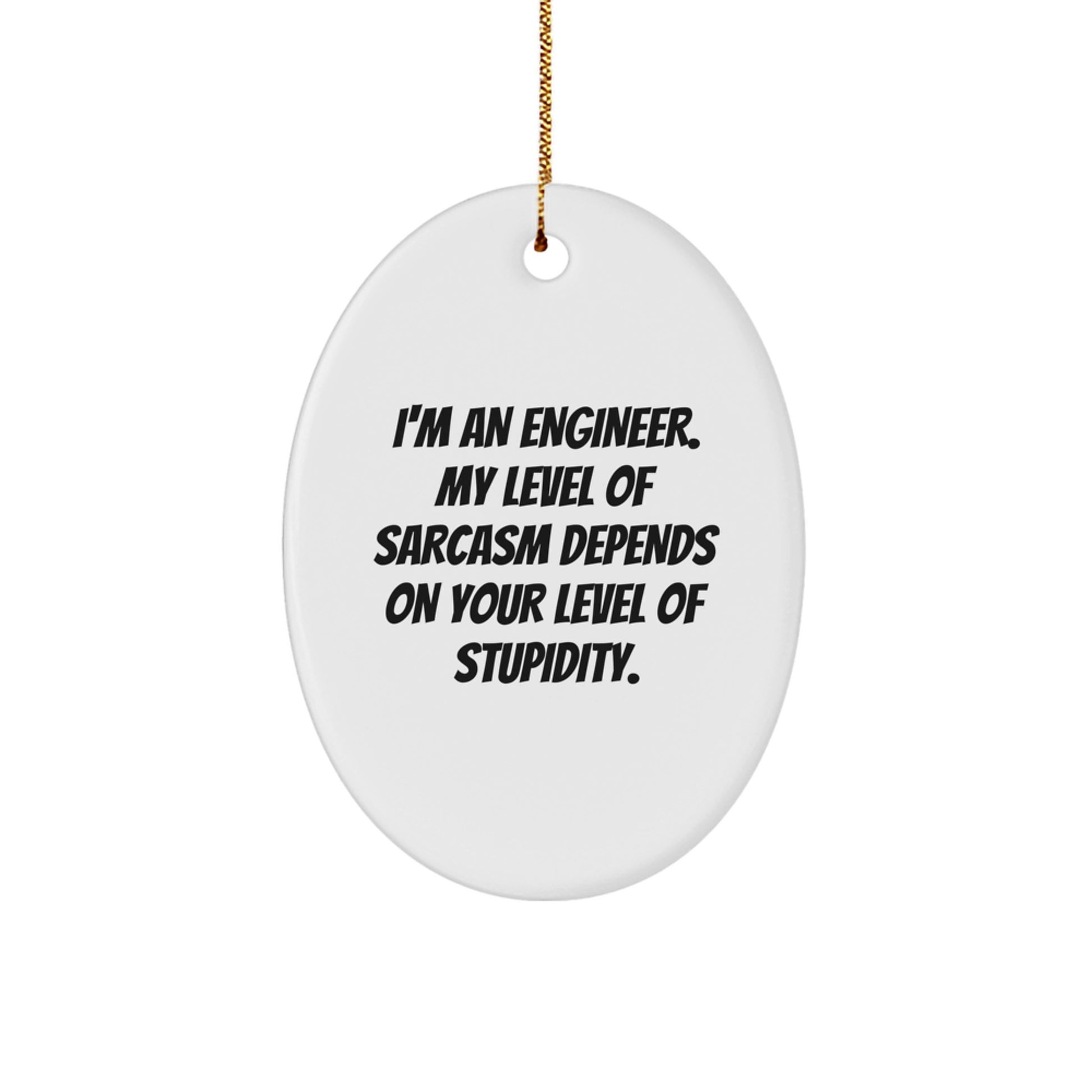 Funny Engineer Oval Ornament Gifts from Friends for Engineer Men Funny Sarcasm Christmas Unique Gifts - Image 1