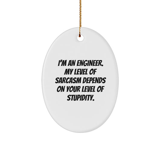 Funny Engineer Oval Ornament Gifts from Friends for Engineer Men Funny Sarcasm Christmas Unique Gifts - Image 1