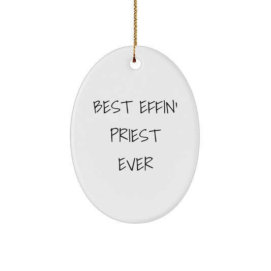 Funny Priest Oval Ornament Gifts from Friends and Family for Christmas Unique Presents - Image 1