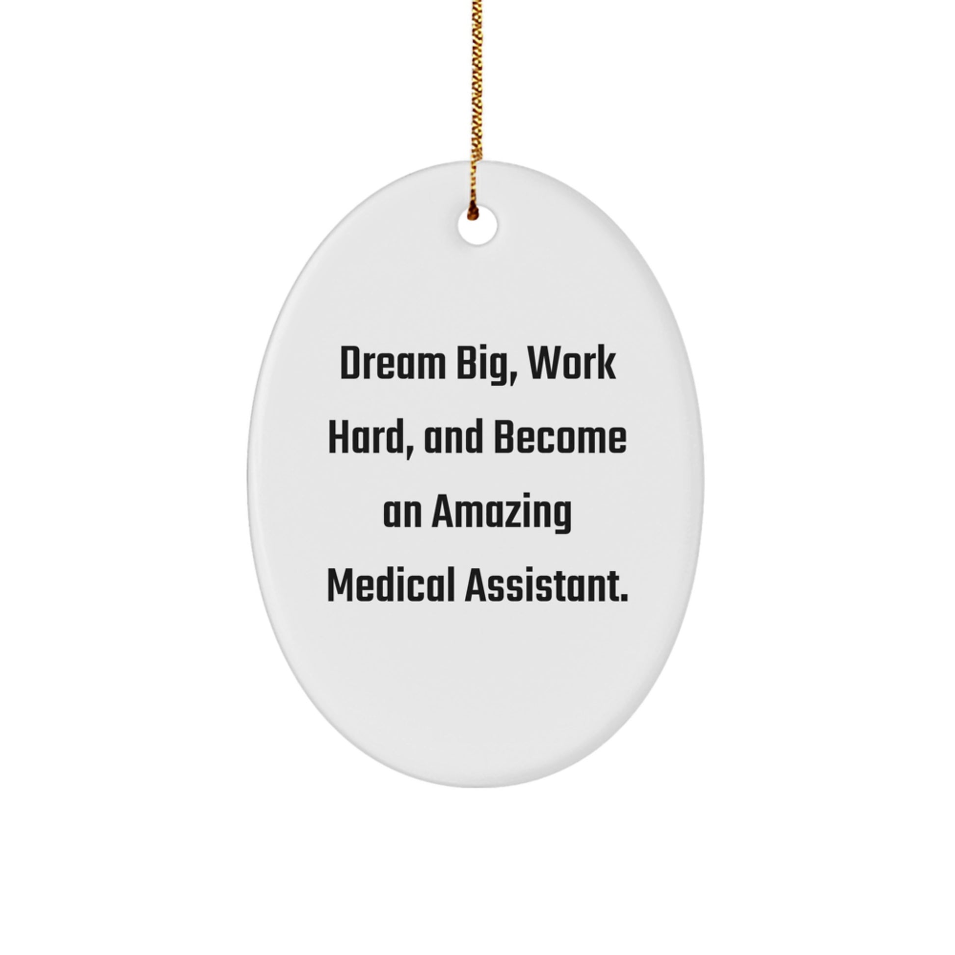 Medical Assistant Gifts, Dream Big, Work Hard, Oval Ornament, Christmas Unique Gifts from Family, for Medical Assistant Friends - Image 1