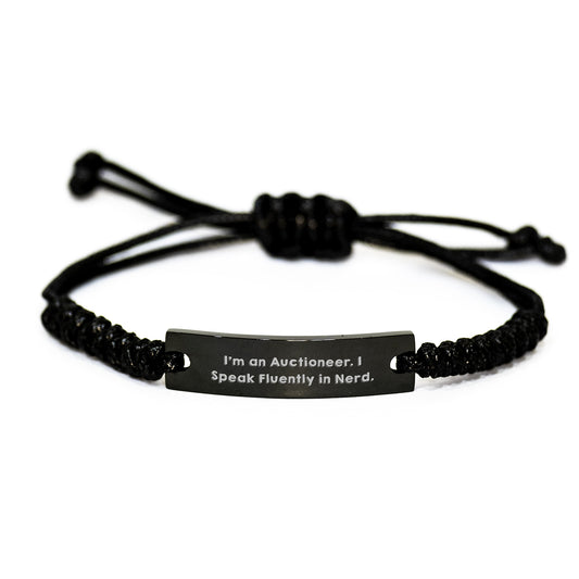 Auctioneer Rope Bracelte - Funny Quote Gift from Friends for Graduation - Image 1